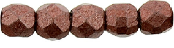 Czech Fire Polished 2mm Round Bead - 1-02-04B01-53 - Saturated Metallic Grenadine - 50 Bead Package
