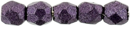 Czech Fire Polished 2mm Round Bead - 1-02-04B02-76 - Saturated Metallic Tawny Port - 50 Bead Package
