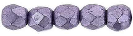 Czech Fire Polished 2mm Round Bead - 1-02-04B03-39- Saturated Metallic Ballet Slipper - 50 Bead Package