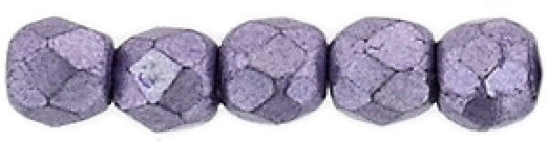 Czech Fire Polished 2mm Round Bead - 1-02-04B03-39- Saturated Metallic Ballet Slipper - 50 Bead Package
