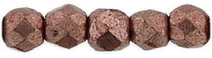 Czech Fire Polished 2mm Round Bead - 1-02-04B04-41- Saturated Metallic Butterum - 50 Bead Package
