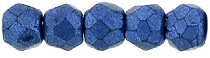 Czech Fire Polished 2mm Round Bead - 1-02-04B05-64 - Saturated Metallic Navy Peony - 50 Bead Package