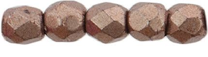 Czech Fire Polished 2mm Round Bead - 1-02-04B10-38 - Saturated Metallic Autumn Maple - 50 Bead Package
