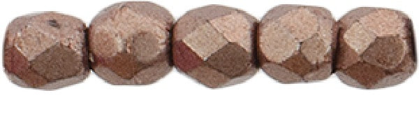 Czech Fire Polished 2mm Round Bead - 1-02-04B10-38 - Saturated Metallic Autumn Maple - 50 Bead Package