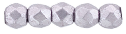 Czech Fire Polished 2mm Round Bead - 1-02-05A02-36 - Saturated Metallic Almost Mauve - 50 Bead Package