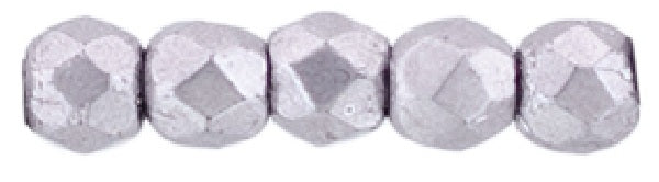Czech Fire Polished 2mm Round Bead - 1-02-05A02-36 - Saturated Metallic Almost Mauve - 50 Bead Package
