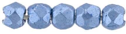 Czech Fire Polished 2mm Round Bead - 1-02-05A05-60 - Saturated Metallic Little Boy Blue - 50 Bead Package