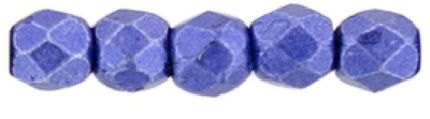 Czech Fire Polished 2mm Round Bead - 1-02-05A06-75 - Saturated Metallic Super Violet - 50 Bead Package