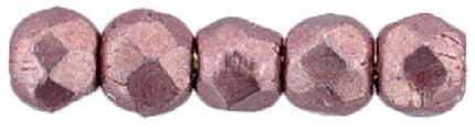 Czech Fire Polished 2mm Round Bead - 1-02-05A07-40 - Saturated Metallic Blooming Dahlia - 50 Bead Package