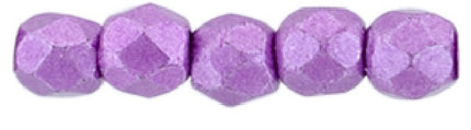 Czech Fire Polished 2mm Round Bead - 1-02-05A10-74 - Saturated Metallic Spring Crocus - 50 Bead Package