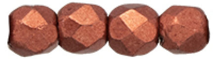 Czech Fire Polished 2mm Round Bead - 1-02-06B02-78 - Saturated Metallic Valiant Poppy- 50 Bead Package