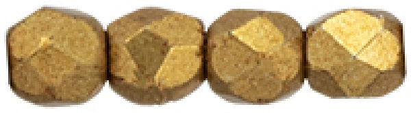 Czech Fire Polished 2mm Round Bead - 1-02-06B04-42 - Saturated Metallic Ceylon Yellow - 50 Bead Package