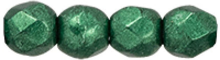 Czech Fire Polished 2mm Round Bead - 1-02-06B05-62 - Saturated Metallic Martini Olive - 50 Bead Package