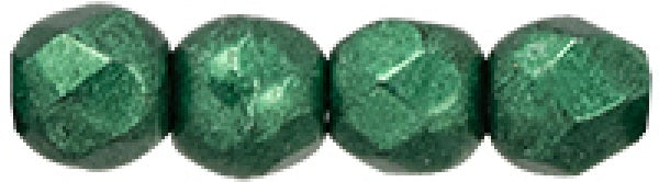 Czech Fire Polished 2mm Round Bead - 1-02-06B05-62 - Saturated Metallic Martini Olive - 50 Bead Package