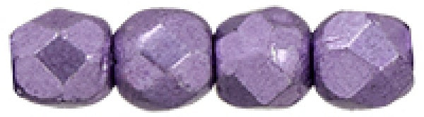 Czech Fire Polished 2mm Round Bead - 1-02-06B08-44 - Saturated Metallic Crocus Petal - 50 Bead Package