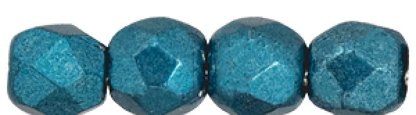 Czech Fire Polished 2mm Round Bead - 1-02-06B10-70 - Saturated Metallic Quetzal Green - 50 Bead Package