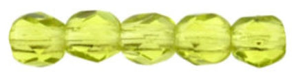 Czech Fire Polished 2mm Round Bead - 1-02-5023-22 - Olivine - 50 Bead Package