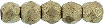 Czech Fire Polished 2mm Round Bead - 1-02-77056-54 - Saturated Metallic Hazelnut - 50 Bead Package