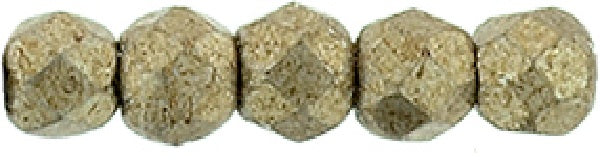 Czech Fire Polished 2mm Round Bead - 1-02-77056-54 - Saturated Metallic Hazelnut - 50 Bead Package