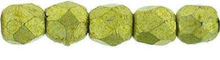 Czech Fire Polished 2mm Round Bead - 1-02-77058-69 - Saturated Metallic Primrose Yellow - 50 Bead Package