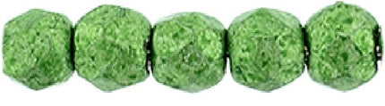 Czech Fire Polished 2mm Round Bead - 1-02-77059-56 - Saturated Metallic Kale - 50 Bead Package