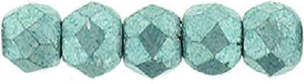 Czech Fire Polished 2mm Round Bead - 1-02-77060-55 - Saturated Metallic Island Paradise - 50 Bead Package