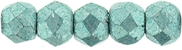 Czech Fire Polished 2mm Round Bead - 1-02-77060-55 - Saturated Metallic Island Paradise - 50 Bead Package