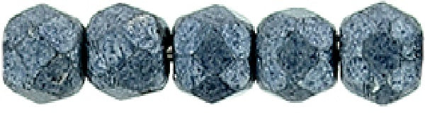 Czech Fire Polished 2mm Round Bead - 1-02-77061-67 - Saturated Metallic Niagara - 50 Bead Package