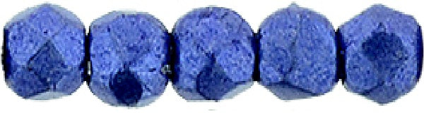 Czech Fire Polished 2mm Round Bead - 1-02-77065-57 - Saturated Metallic Lapis Blue - 50 Bead Package