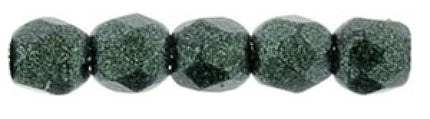 Czech Fire Polished 2mm Round Bead - 1-02-79052-14 - Metallic Suede Dk Forest - 50 Bead Package