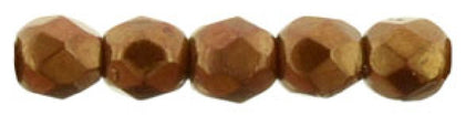 Czech Fire Polished 2mm Round Bead - 1-02-B93210-1 - Copper Bronze Patina - 50 Bead Package