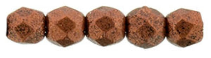 Czech Fire Polished 2mm Round Bead - 1-02-K0175-6 - Matte Metallic Antique Copper - 50 Bead Package