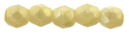 Czech Fire Polished 2mm Round Bead - 1-02-LR13060-3 - Luster Iris Antique Beige - 50 Bead Package