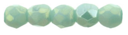 Czech Fire Polished 2mm Round Bead - 1-02-LR6313-5 - Luster Iris Turquoise - 50 Bead Package