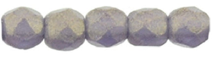 Czech Fire Polished 2mm Round Bead - 1-02-MSG2051-94 - Sueded Gold Tanzanite - 50 Bead Package