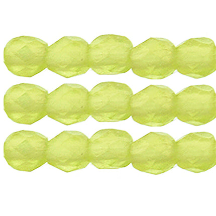 Czech Fire Polished 2mm Round Bead - 1-02-MSG5023-88 - Sueded Gold Olivine- 50 Bead Package