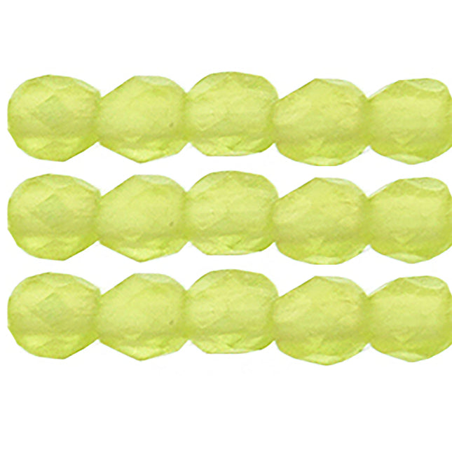 Czech Fire Polished 2mm Round Bead - 1-02-MSG5023-88 - Sueded Gold Olivine- 50 Bead Package