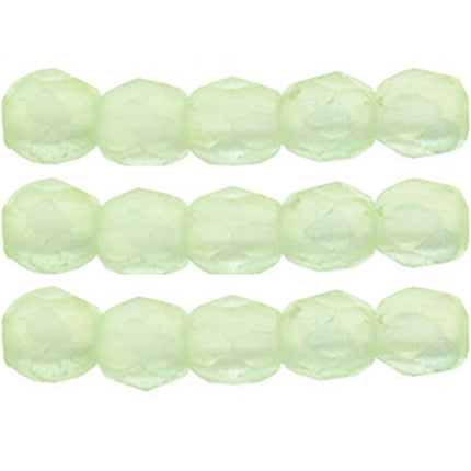 Czech Fire Polished 2mm Round Bead - 1-02-MSG5050-89 - Sueded Gold Peridot- 50 Bead Package
