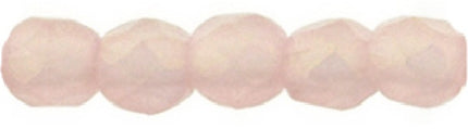 Czech Fire Polished 2mm Round Bead - 1-02-MSG71010-86 - Sueded Gold Milky Pink- 50 Bead Package