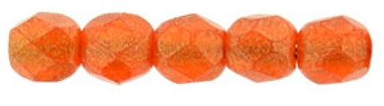 Czech Fire Polished 2mm Round Bead - 1-02-MSG9004-83 - Sueded Gold Hyacinth- 50 Bead Package