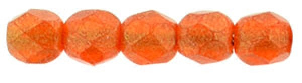 Czech Fire Polished 2mm Round Bead - 1-02-MSG9004-83 - Sueded Gold Hyacinth- 50 Bead Package