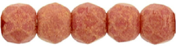 Czech Fire Polished 2mm Round Bead - 1-02-PS1002-31 - Pacifica Strawberry - 50 Bead Package