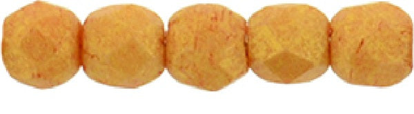 Czech Fire Polished 2mm Round Bead - 1-02-PS1004-32 - Pacifica Tangerine - 50 Bead Package