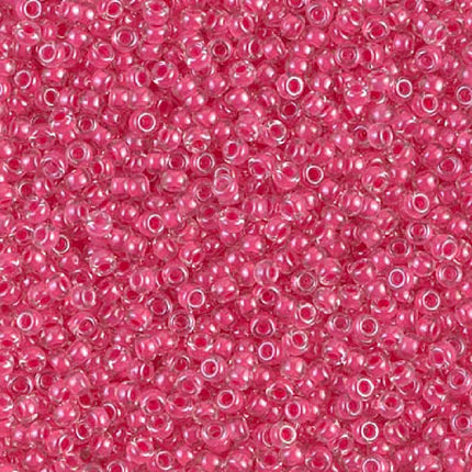 Miyuki 11/0 Seed Beads - 11-208 - Carnation Pink Lined Crystal