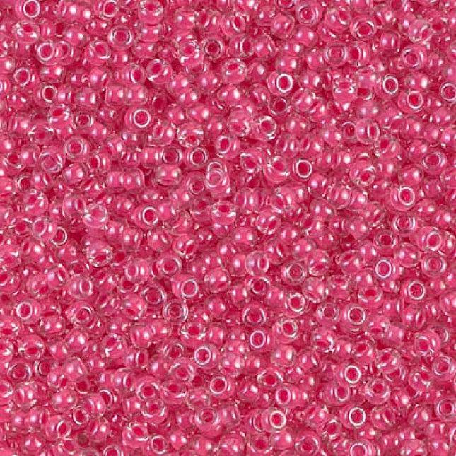 Miyuki 11/0 Seed Beads - 11-208 - Carnation Pink Lined Crystal