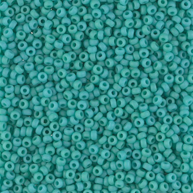 Miyuki 11/0 Seed Beads - 11-412F - Matte Opaque Turquoise Green