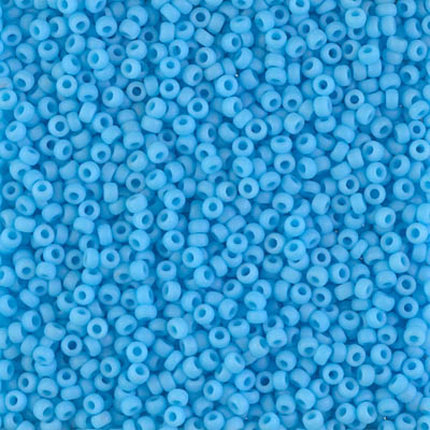 Miyuki 11/0 Seed Beads - 11-413F - Matte Opaque Turquoise Blue