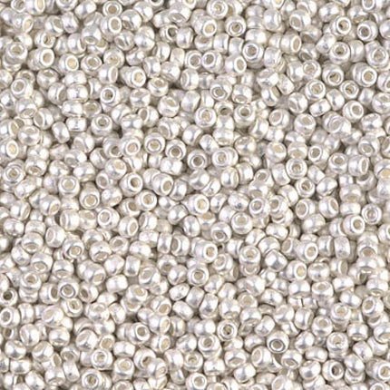 Miyuki 11/0 Seed Beads - 11-961F - Matte Bright Sterling Plated