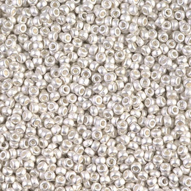 Miyuki 11/0 Seed Beads - 11-961F - Matte Bright Sterling Plated