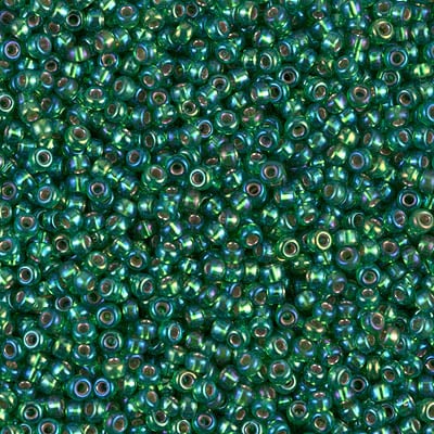 Miyuki 11/0 Seed Beads - 11-1016 - Silver Lined Green AB